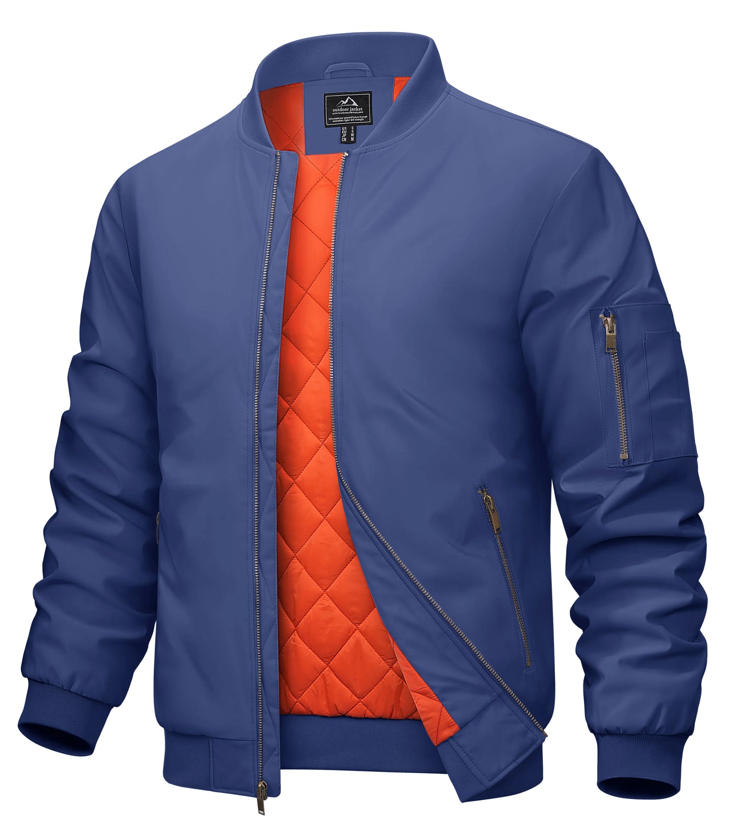 MAGCOMSEN Men's Aviator Jackets Thick Warm Orange Lining Bomber Jackets Fall Winter Casual Windproof Coats