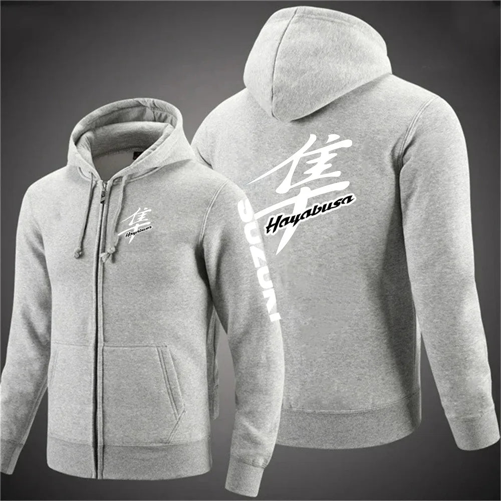 2025 Spring and Autumn Suzuki Hayabusa Logo Super Motorcycle Sweatshirt Jacket Work Commuter Men's Hoodie Zipper Hoodie