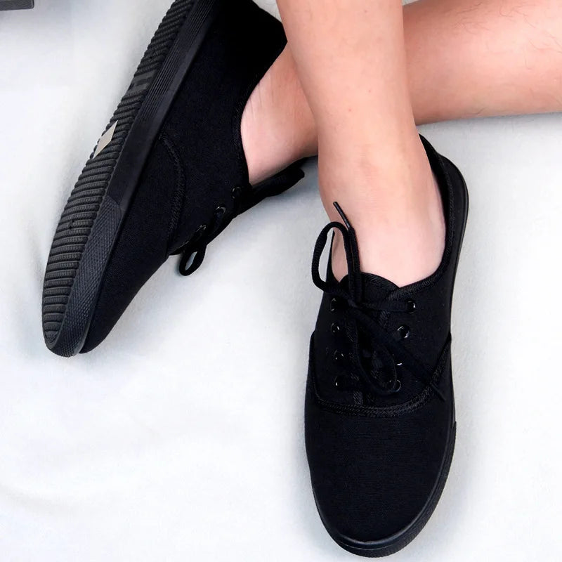 2026 Lace-Up Shoes Woman Large Size 42 Canvas Casual  Off White Shoes Breathable Wear Resistant Slip Platform Vulcanize Shoes