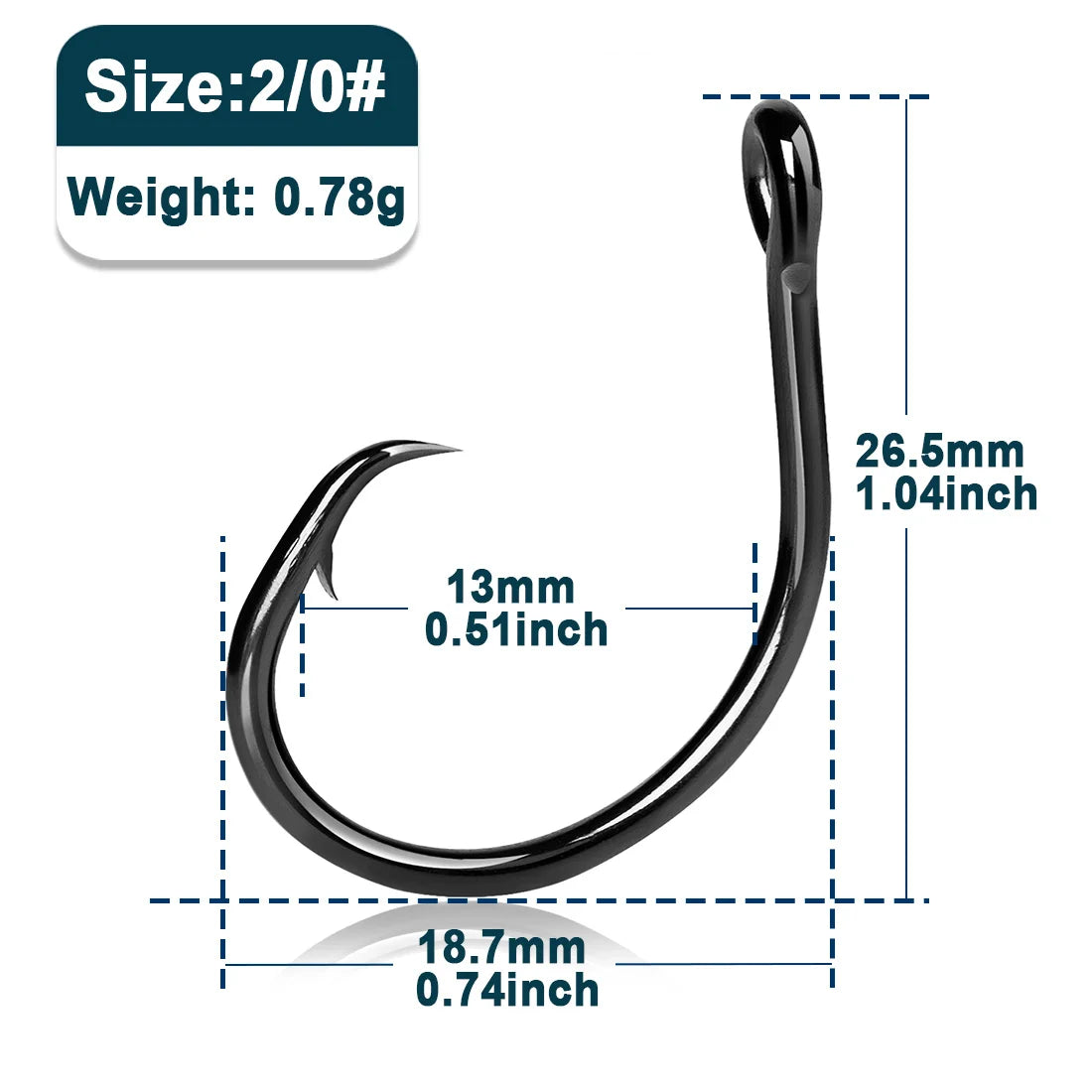 Fishing 5X Circle Hooks Saltwater 25~50Pcs High Carbon Steel Catfish Fishing Hook 5x Strong Wide Gap Non-offset Snapper Marlin