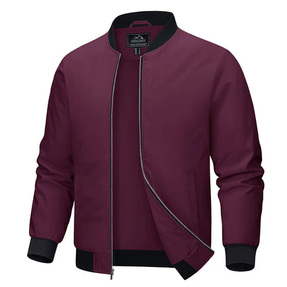 MAGCOMSEN Men‘s Aviator Jacket Casual Bomber Jackets Waterproof Full Zip Lightweight Coats Spring Autumn Windbreaker