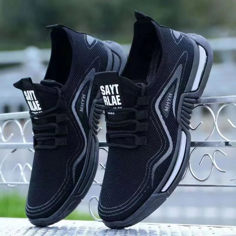 Leisure running shoes new summer Men's trendy breathable sneakers soft sole mesh shoes resistant versatile men sports shoes