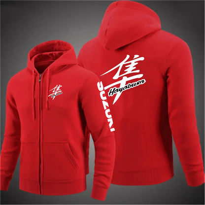 2025 Spring and Autumn Suzuki Hayabusa Logo Super Motorcycle Sweatshirt Jacket Work Commuter Men's Hoodie Zipper Hoodie