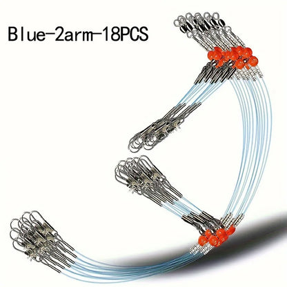 18PCS Fishing Leaders,Saltwater Tackle Rig with Swivels Snap, High-Strength Fishing Wire Gear Equipment for Lures Bait