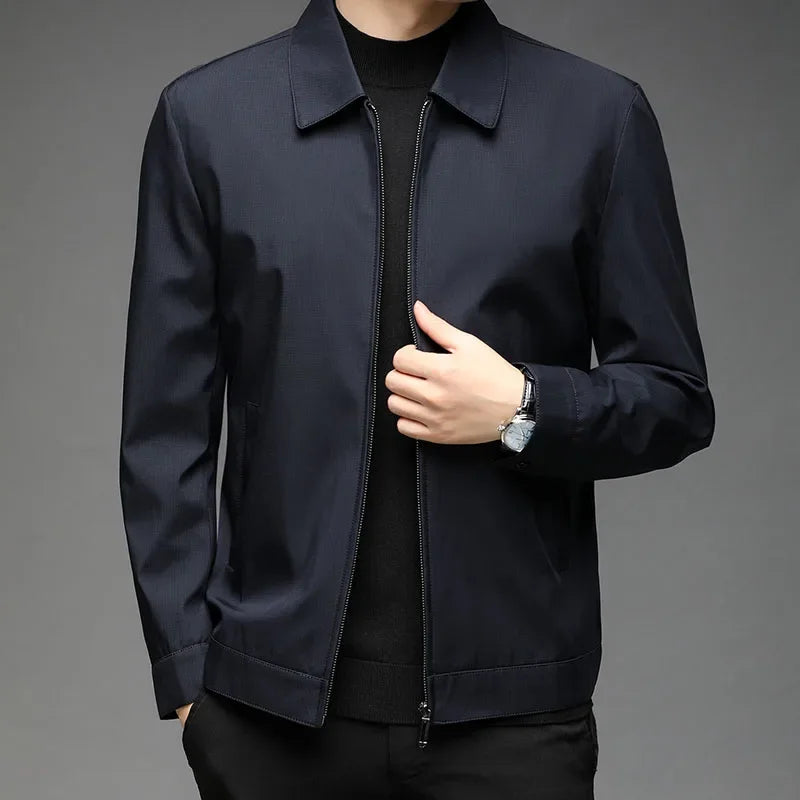 Stand Collar fashion Jacket Coats Men High Quality Fashion Business Spring Autumn Simple Solid Jackets Cloting Casual Jacket