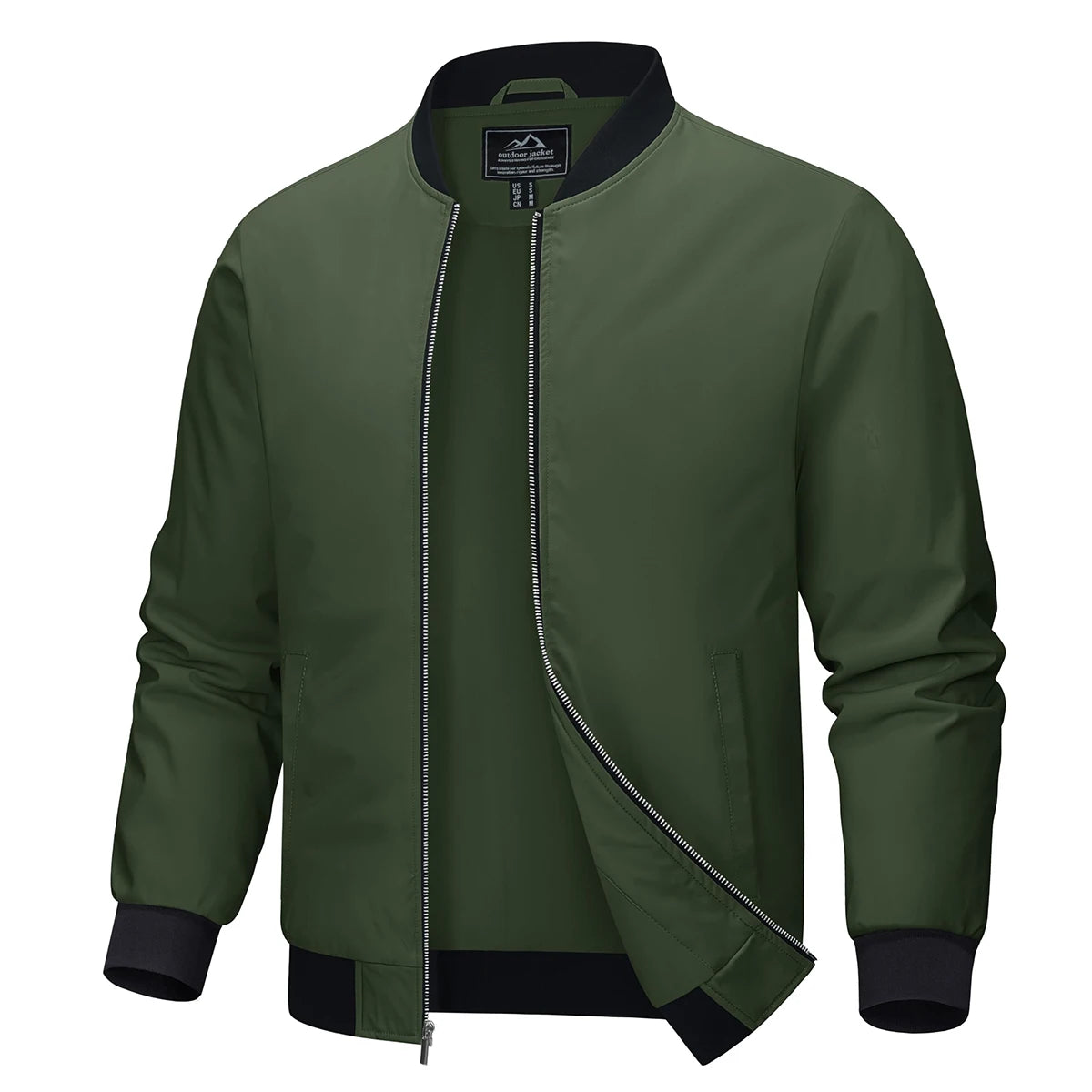 MAGCOMSEN Men‘s Aviator Jacket Casual Bomber Jackets Waterproof Full Zip Lightweight Coats Spring Autumn Windbreaker