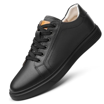 Men's Oxford Leather Casual Shoes Lace-up Non-slip Lightweight Sneakers for Business Anti-skid Sole Mens Dress-Casual Footwear