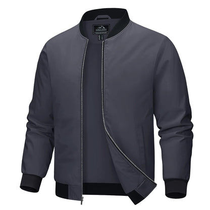 MAGCOMSEN Men‘s Aviator Jacket Casual Bomber Jackets Waterproof Full Zip Lightweight Coats Spring Autumn Windbreaker