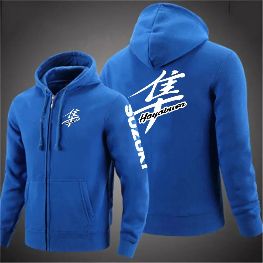 2025 Spring and Autumn Suzuki Hayabusa Logo Super Motorcycle Sweatshirt Jacket Work Commuter Men's Hoodie Zipper Hoodie
