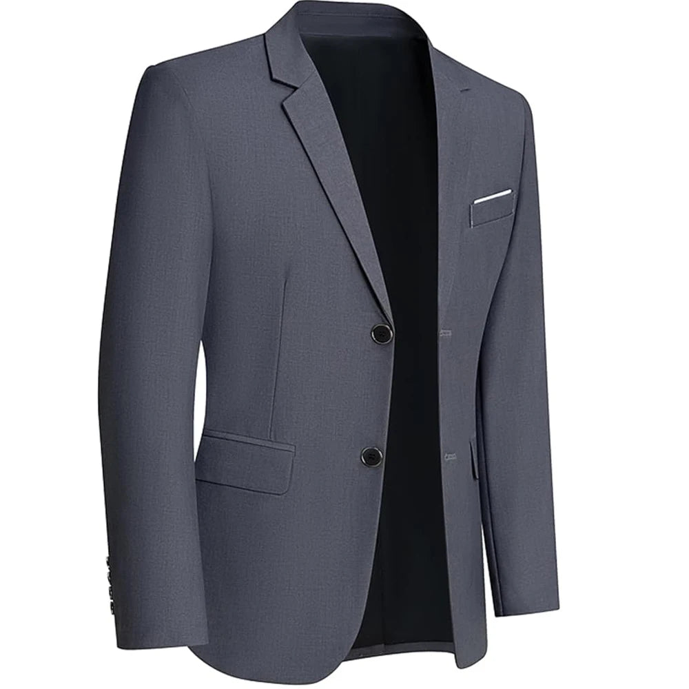 Men Formal Blazers Suit Jackets Stretch Fabric Office Ready Wedding Slim Fit Thin 2025 Men's Casual Sports High Quality