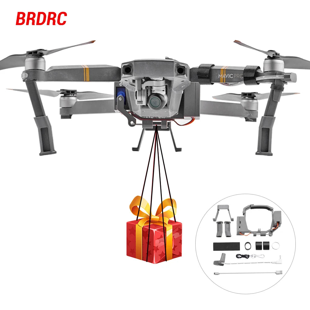 BRDRC Airdrop-system för DJI Mavic Pro/2/3 & Air 2/2S – 500g last, landningsställ