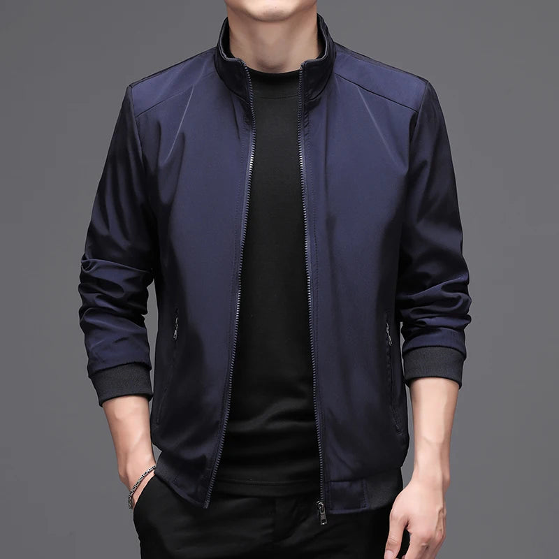 LUKER CMSS Spring Summer Men Business Jackets solid Mens Thin Jackets Coats Casual Men's Outerwear Male Coat Bomber Jacket