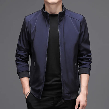 LUKER CMSS Spring Summer Men Business Jackets solid Mens Thin Jackets Coats Casual Men's Outerwear Male Coat Bomber Jacket