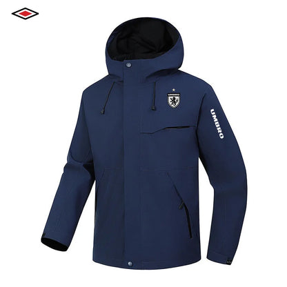 2026 UMBRO Men's Hooded Jacket Four-Season Business Outdoor Windproof And Water-Resistant Coat Hiking Apparel Motorcycle Jacket