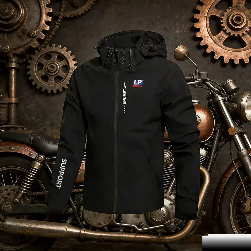 LP SUPPORT Spring/Summer Outdoor Jacket - Men's Quick-Drying Windproof and Waterproof Three-in-One Cap - Detachable Jacket, Suit