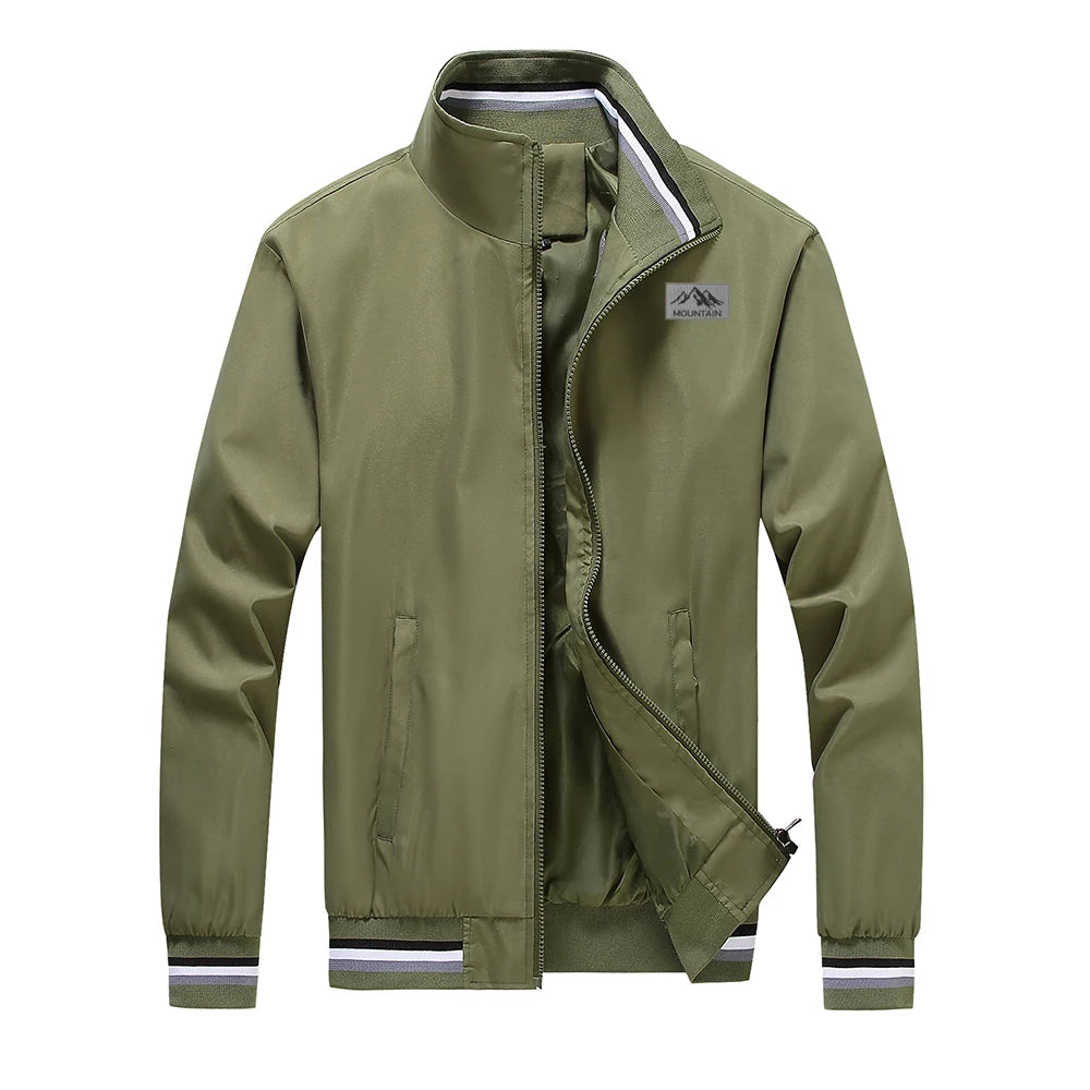 Spring and autumn men's stand-up collar casual jacket for outdoor activities men's windproof cycling, fishing, hiking stretchy c