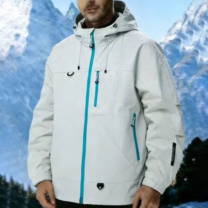 Men's Sport Hooded Jacket Waterproof Windbreaker Outdoor Unisex Hiking Climbing Trekking Multiple Pocket Softshell Hooded Jacket