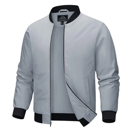 MAGCOMSEN Men‘s Aviator Jacket Casual Bomber Jackets Waterproof Full Zip Lightweight Coats Spring Autumn Windbreaker