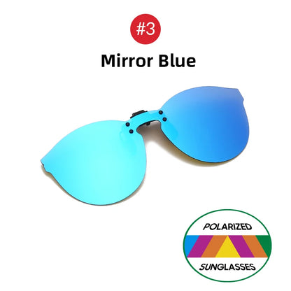 Flip Up Clip on Sunglasses Polarized Fishing Men Grey Color Change Lens Driving UV400 Big Aviation Rimless Night Vision Shades