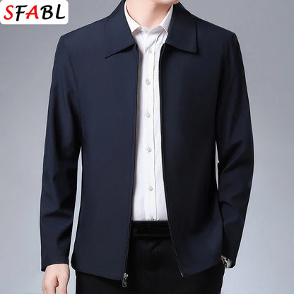 M-XXXL Newest Quality Men's Jacket Coat Men Luxury Thin Jacket Men Business Office Dress Work Coats Male Outerwear Spring Autumn