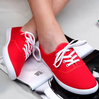2026 Lace-Up Shoes Woman Large Size 42 Canvas Casual  Off White Shoes Breathable Wear Resistant Slip Platform Vulcanize Shoes