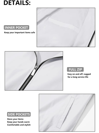 MAGCOMSEN Men‘s Aviator Jacket Casual Bomber Jackets Waterproof Full Zip Lightweight Coats Spring Autumn Windbreaker