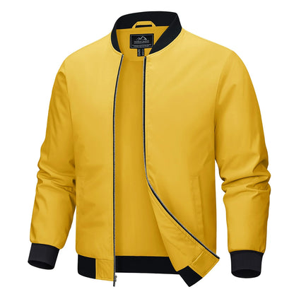MAGCOMSEN Men‘s Aviator Jacket Casual Bomber Jackets Waterproof Full Zip Lightweight Coats Spring Autumn Windbreaker