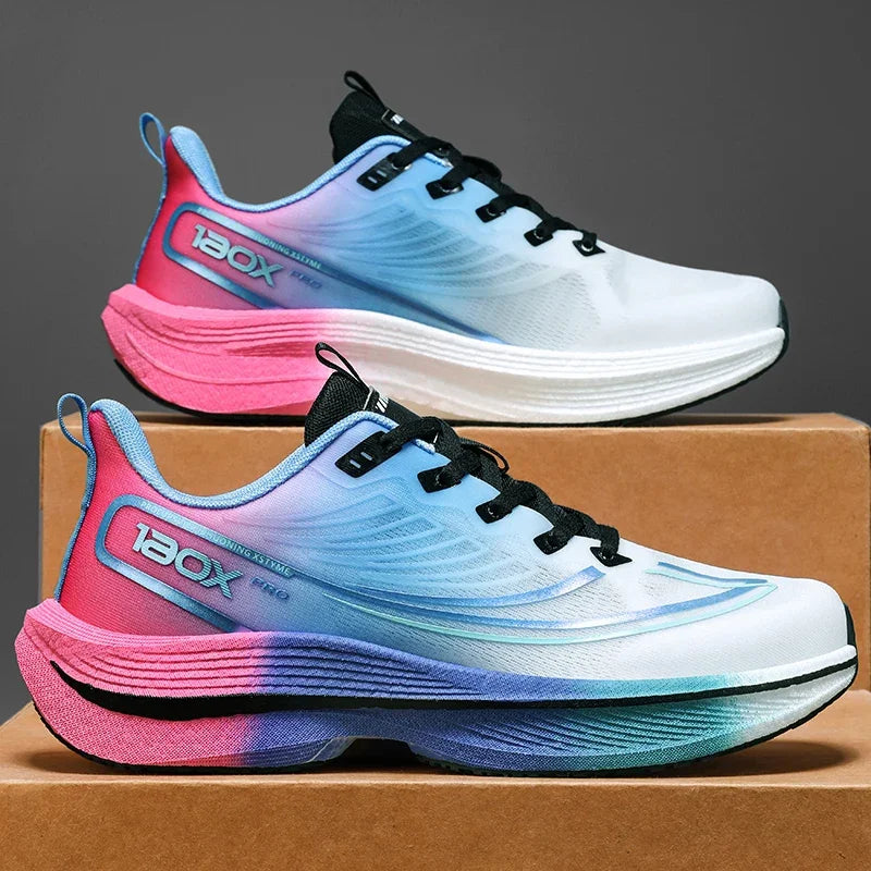 New Men's Carbon Plate Sneakers Outdoor Soft Sole Mesh Sports Shoes Running Shoes Light Anti-Slip Casual Couple Tennis Shoes