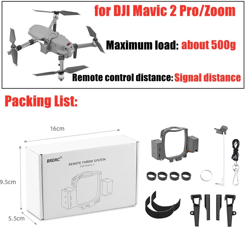 BRDRC Airdrop-system för DJI Mavic Pro/2/3 & Air 2/2S – 500g last, landningsställ