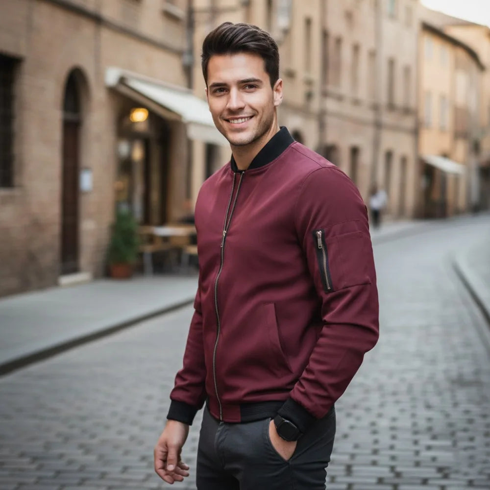 Lightweight Men's Baseball Jacket Spring Thin Bomber Collar Vintage Streetwear Male Coats Casual Summer European Size Retro 2026