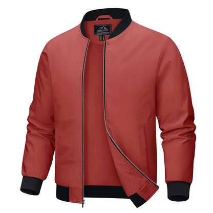 MAGCOMSEN Men‘s Aviator Jacket Casual Bomber Jackets Waterproof Full Zip Lightweight Coats Spring Autumn Windbreaker