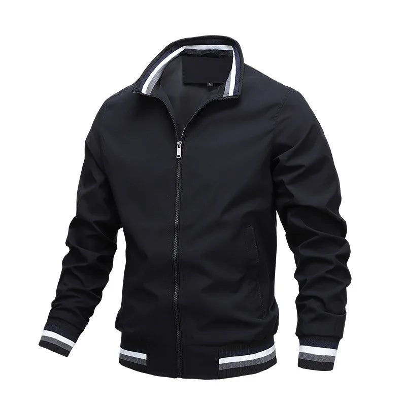 2026 New Spring/Autumn Green Sports and Leisure Jacket for Men,Yellow/Deep Blue Stand Up Collar Men's Casual Jackets, Large Size