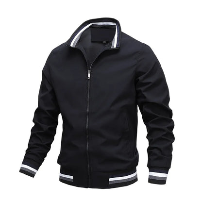 2026 New Spring/Autumn Green Sports and Leisure Jacket for Men,Yellow/Deep Blue Stand Up Collar Men's Casual Jackets, Large Size