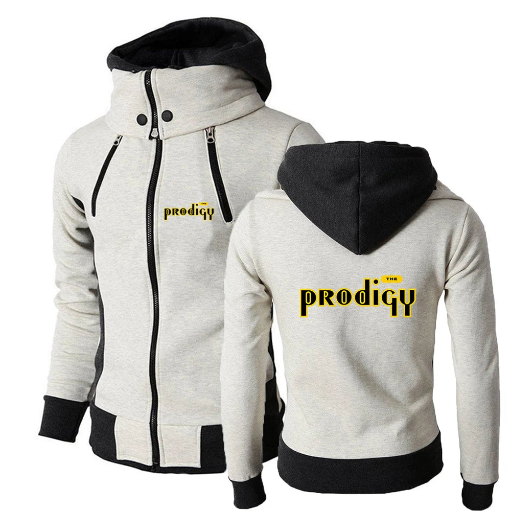 2025 High Quality Zipper Hooded Jacket Spring Autumn Popular Leisure Coat Man's The Prodigy Logo Print Fashion Lapel Hoodies