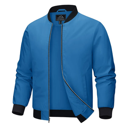 MAGCOMSEN Men‘s Aviator Jacket Casual Bomber Jackets Waterproof Full Zip Lightweight Coats Spring Autumn Windbreaker