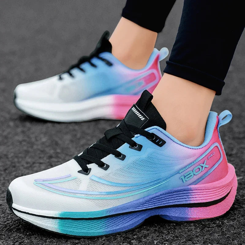 New Men's Carbon Plate Sneakers Outdoor Soft Sole Mesh Sports Shoes Running Shoes Light Anti-Slip Casual Couple Tennis Shoes