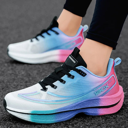 New Men's Carbon Plate Sneakers Outdoor Soft Sole Mesh Sports Shoes Running Shoes Light Anti-Slip Casual Couple Tennis Shoes