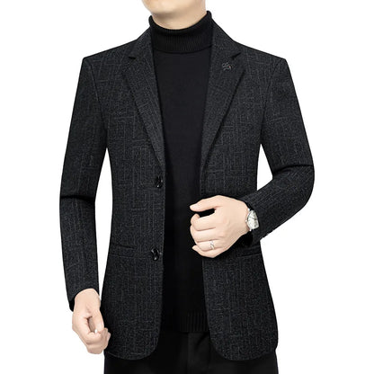 2026 Spring/Summer New Collection of High-end Business Casual Men's Suit for Middle-aged Men Dad's Wear Unwashed Single Jacket