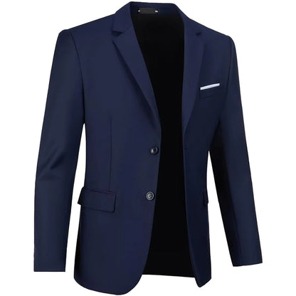 Men Formal Blazers Suit Jackets Stretch Fabric Office Ready Wedding Slim Fit Thin 2025 Men's Casual Sports High Quality