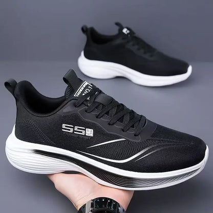Lätta herrsneakers i andningsbar mesh – Mjuk sula, halkfri, storlek 39–47, 4 färger