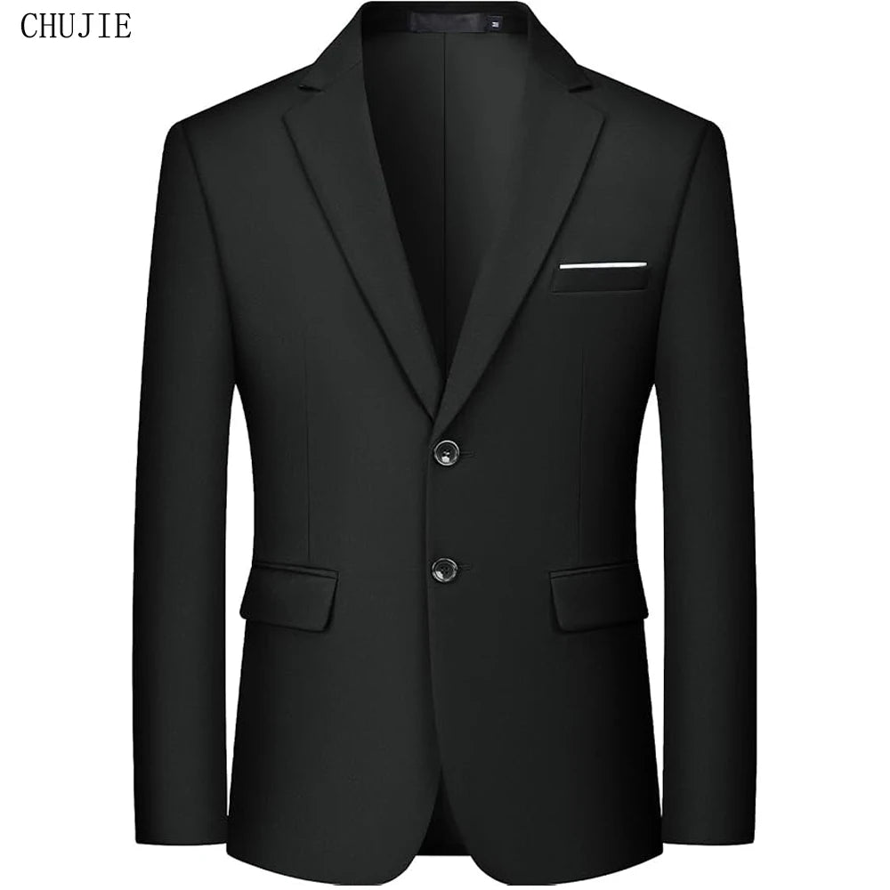 Men Formal Blazers Suit Jackets Stretch Fabric Office Ready Wedding Slim Fit Thin 2025 Men's Casual Sports High Quality
