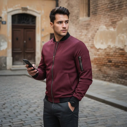 Lightweight Men's Baseball Jacket Spring Thin Bomber Collar Vintage Streetwear Male Coats Casual Summer European Size Retro 2026