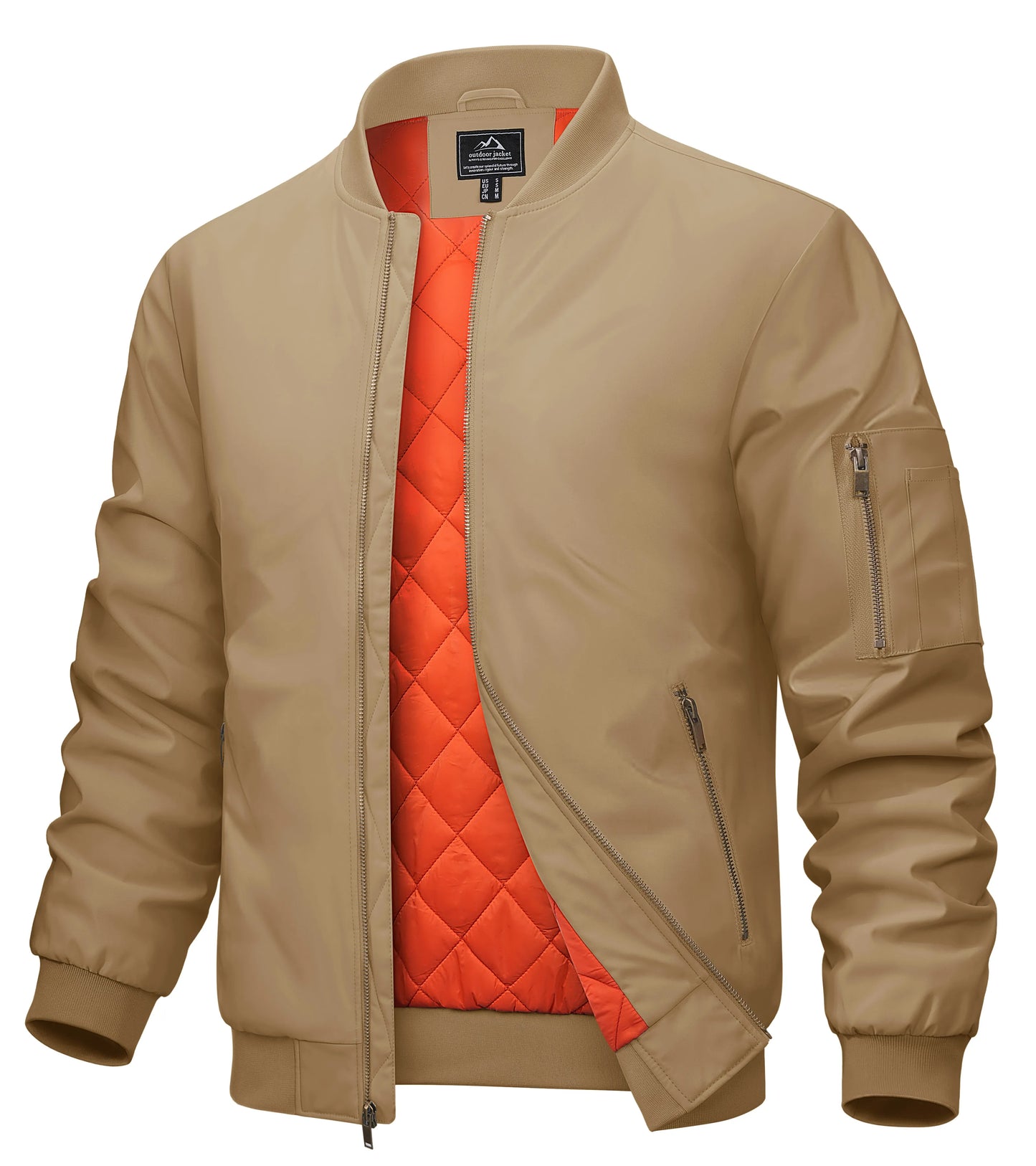 MAGCOMSEN Men's Aviator Jackets Thick Warm Orange Lining Bomber Jackets Fall Winter Casual Windproof Coats