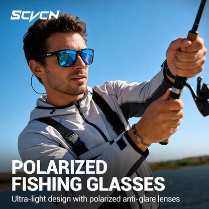 Scvcn UV400 Polarized Sunglasses Anti Glare Comfortable Sun Glasses for Outdoor Driving Fishing Hiking Cycling Men Women