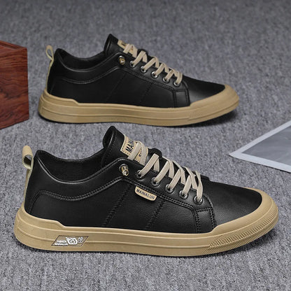 2026 New Arrival Plus Size Men's Leather Casual Shoes All-season Fashion Non-slip Soft Sole Sneakers