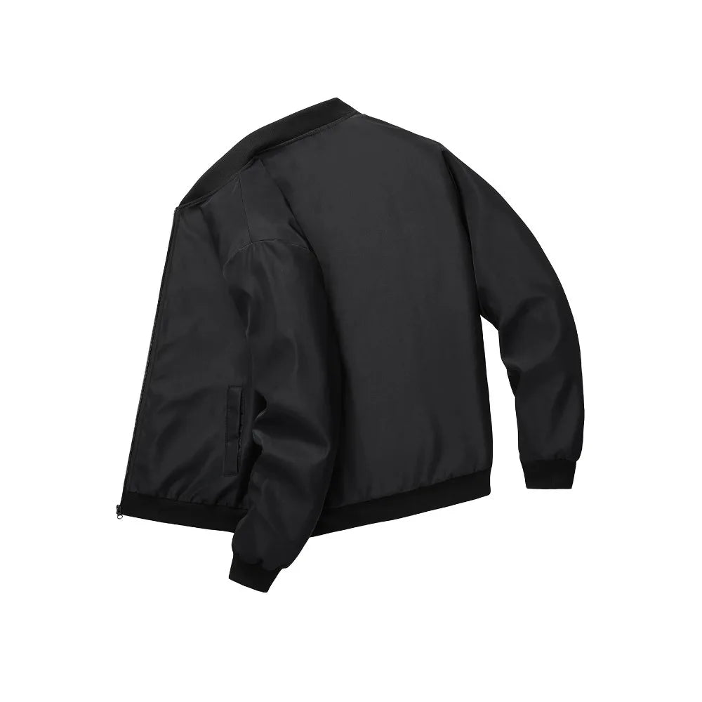 2024 Spring and Autumn New Baseball Collar Short Loose Solid Color Jacket Men's Business Casual Thin Coat Trend