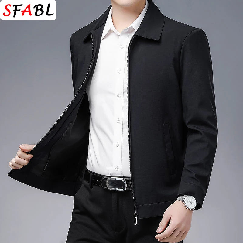 M-XXXL Newest Quality Men's Jacket Coat Men Luxury Thin Jacket Men Business Office Dress Work Coats Male Outerwear Spring Autumn