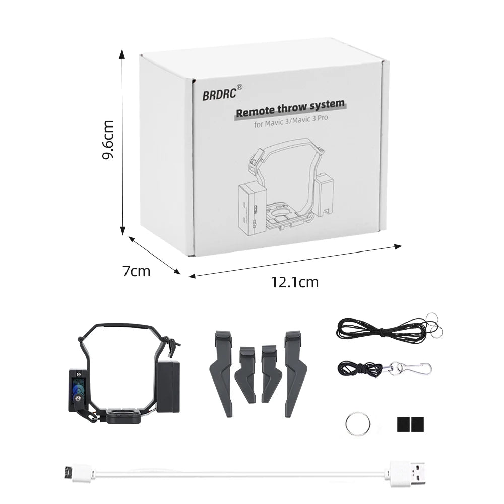 BRDRC Airdrop-system för DJI Mavic Pro/2/3 & Air 2/2S – 500g last, landningsställ