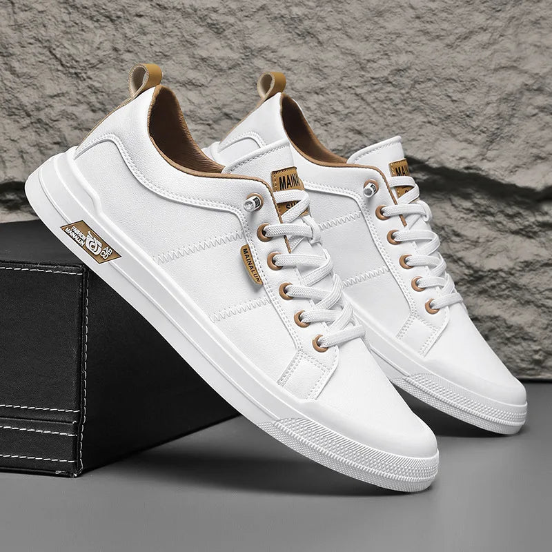 2026 New Arrival Plus Size Men's Leather Casual Shoes All-season Fashion Non-slip Soft Sole Sneakers