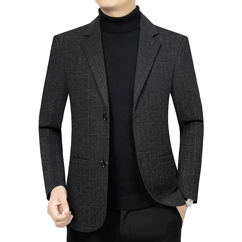 2026 Spring/Summer New Collection of High-end Business Casual Men's Suit for Middle-aged Men Dad's Wear Unwashed Single Jacket